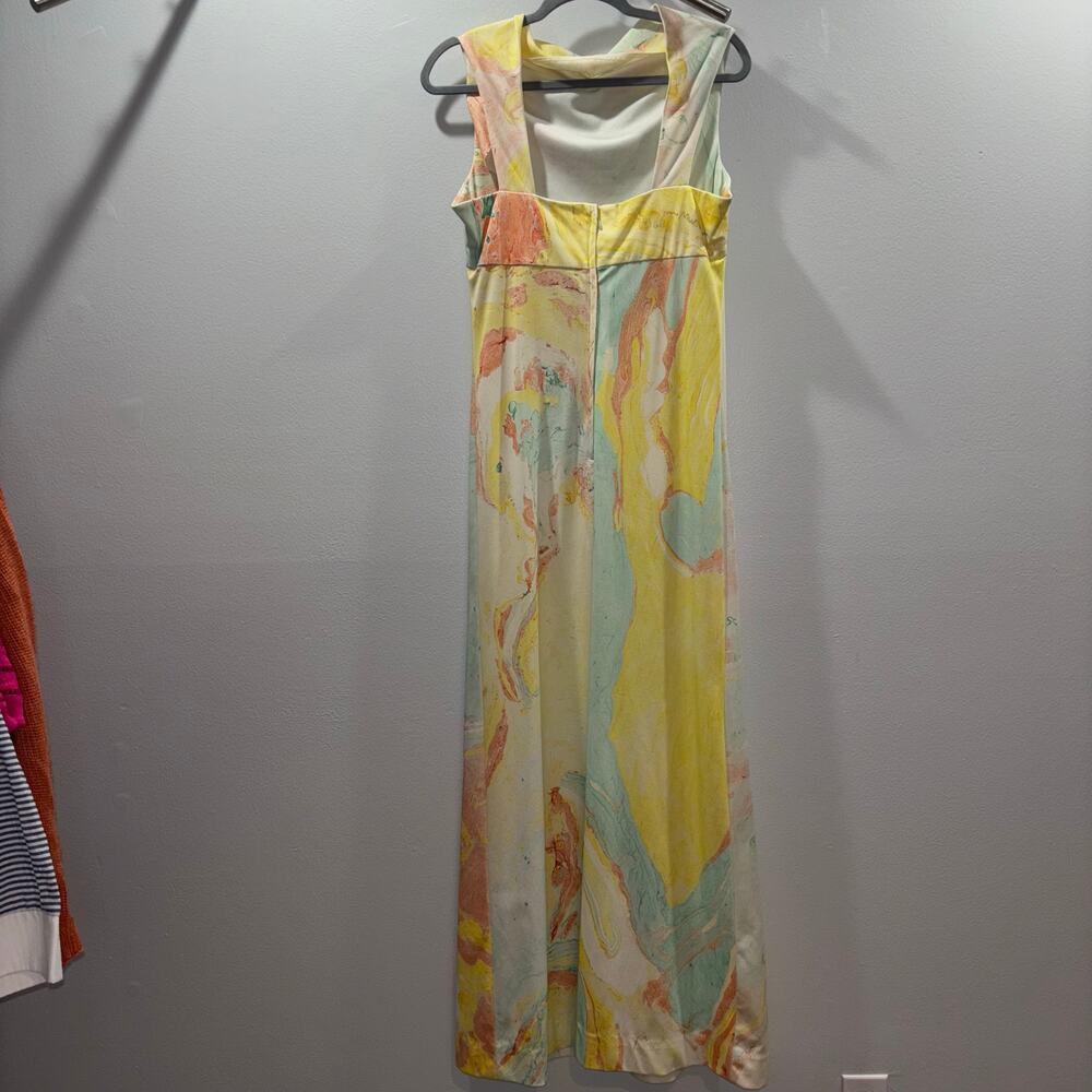 Vintage 1970s Don Louis España Watercolor Maxi Dress Set w/ Jacket - Size US 10 - Picture 10 of 15